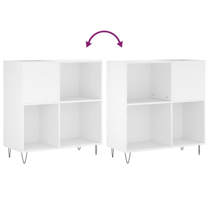 Record Cabinet White 84.5x38x89 cm Engineered Wood