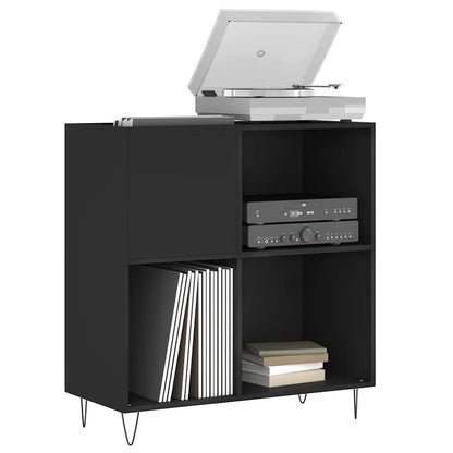 Record Cabinet | Black | Engineered wood, Iron | 84.5x38x89 cm