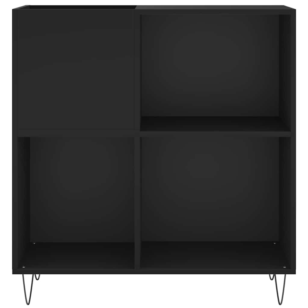 Record Cabinet | Black | Engineered wood, Iron | 84.5x38x89 cm