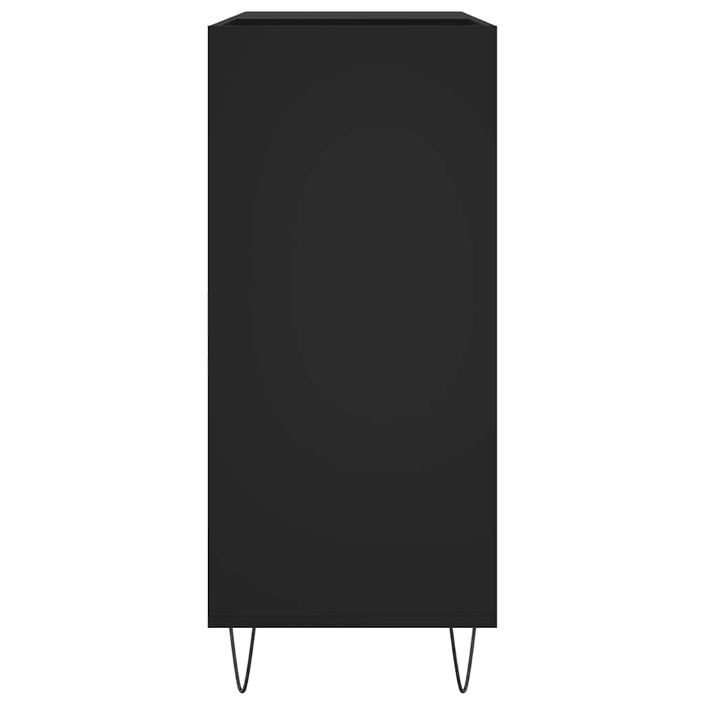 Record Cabinet | Black | Engineered wood, Iron | 84.5x38x89 cm
