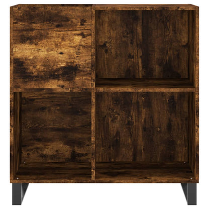 Record Cabinet Smoked Oak 84.5x38x89 cm Engineered Wood