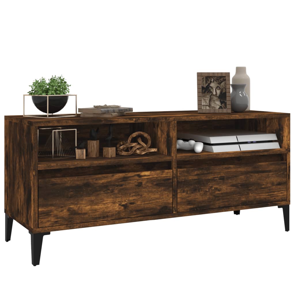 TV Cabinet Smoked Oak 100x34.5x44.5 cm Engineered Wood