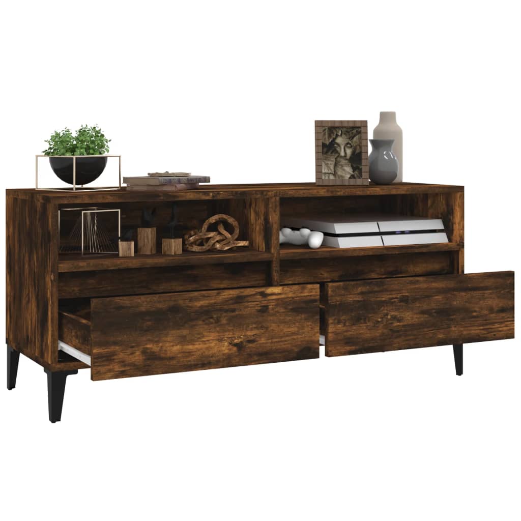 TV Cabinet Smoked Oak 100x34.5x44.5 cm Engineered Wood