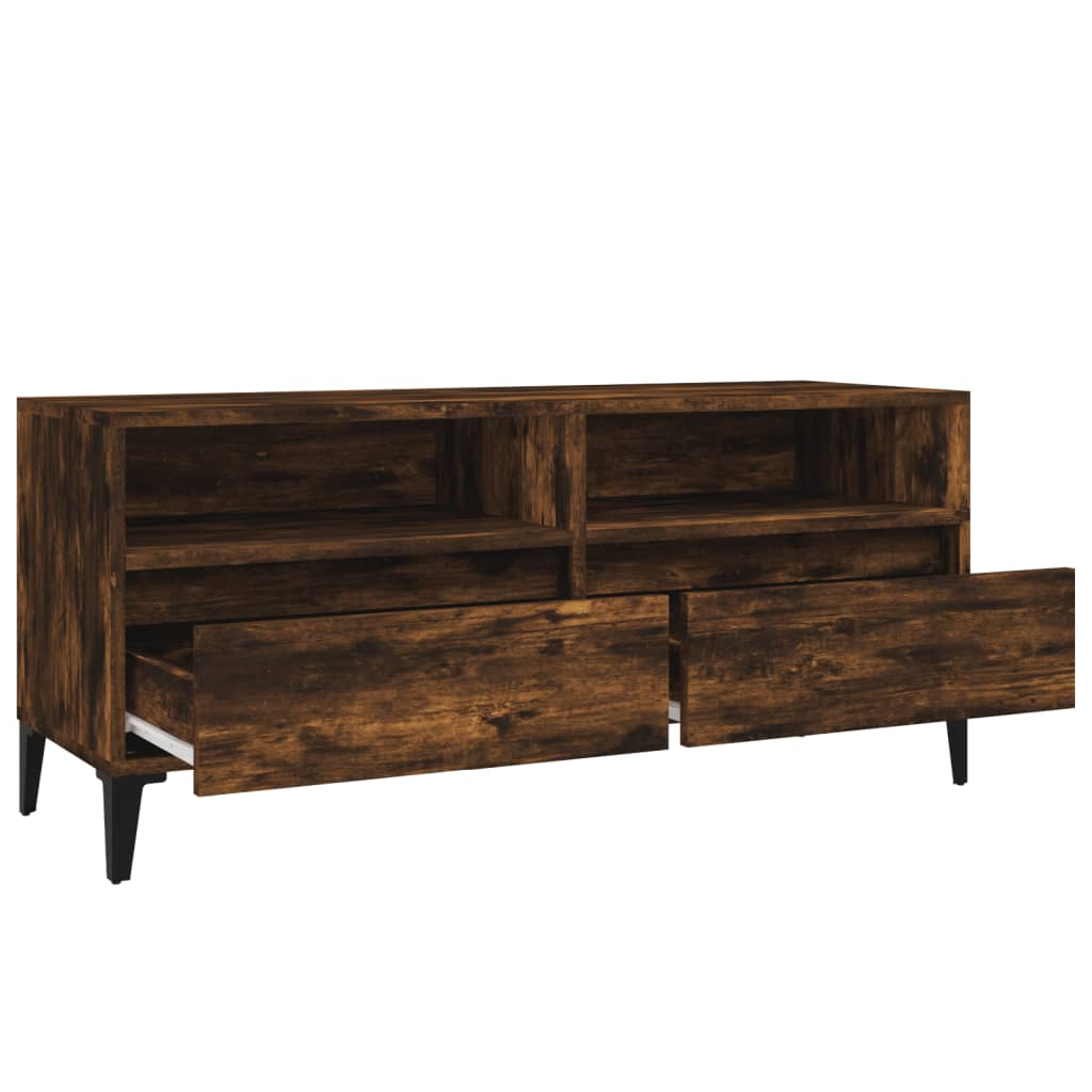 TV Cabinet Smoked Oak 100x34.5x44.5 cm Engineered Wood
