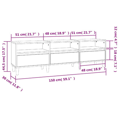 TV Cabinet Sonoma Oak 150x30x44.5 cm Engineered Wood