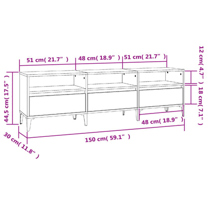 TV Cabinet Sonoma Oak 150x30x44.5 cm Engineered Wood