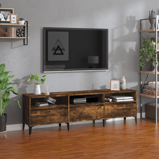 TV Cabinet Smoked Oak 150x30x44.5 cm Engineered Wood