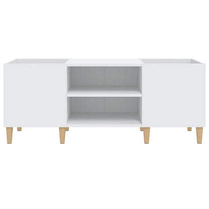Record Cabinet White 121x38x48 cm Engineered Wood