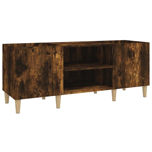 Record Cabinet Smoked Oak 121x38x48 cm Engineered Wood