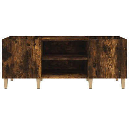 Record Cabinet Smoked Oak 121x38x48 cm Engineered Wood