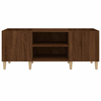 Record Cabinet Brown Oak 121x38x48 cm Engineered Wood