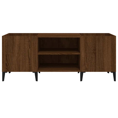 Record Cabinet Brown Oak 121x38x48 cm Engineered Wood