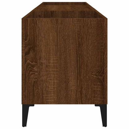 Record Cabinet Brown Oak 121x38x48 cm Engineered Wood