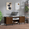 Record Cabinet Brown Oak 121x38x48 cm Engineered Wood