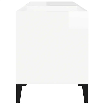 Record Cabinet High Gloss White 84.5x38x48 cm Engineered Wood