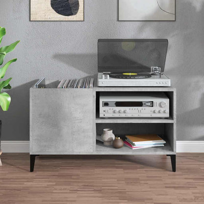 Record Cabinet Concrete Grey 84.5x38x48 cm Engineered Wood