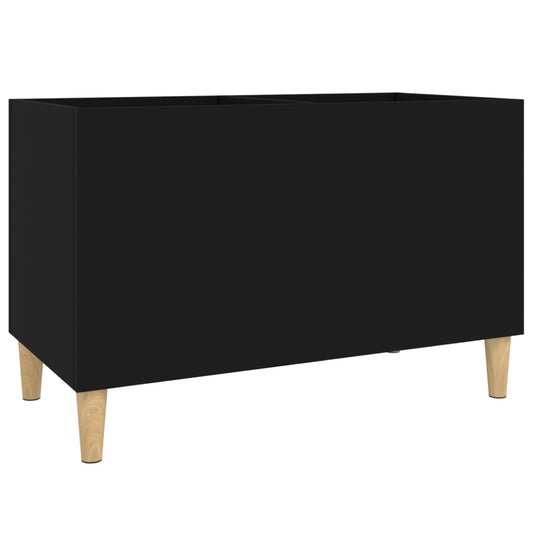 Record Cabinet Black 74.5x38x48 cm Engineered Wood