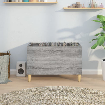 Record Cabinet Grey Sonoma 74.5x38x48 cm Engineered Wood