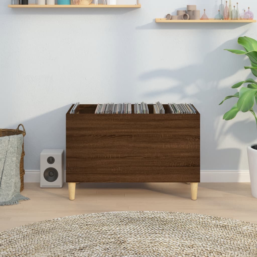 Record Cabinet Brown Oak 74.5x38x48 cm Engineered Wood