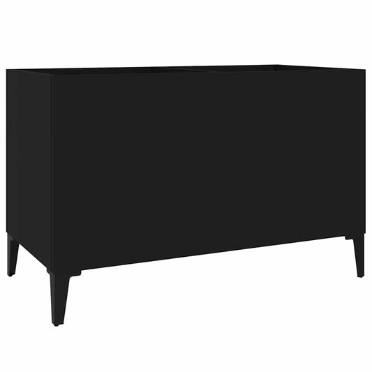 Record Cabinet Black 74.5x38x48 cm Engineered Wood
