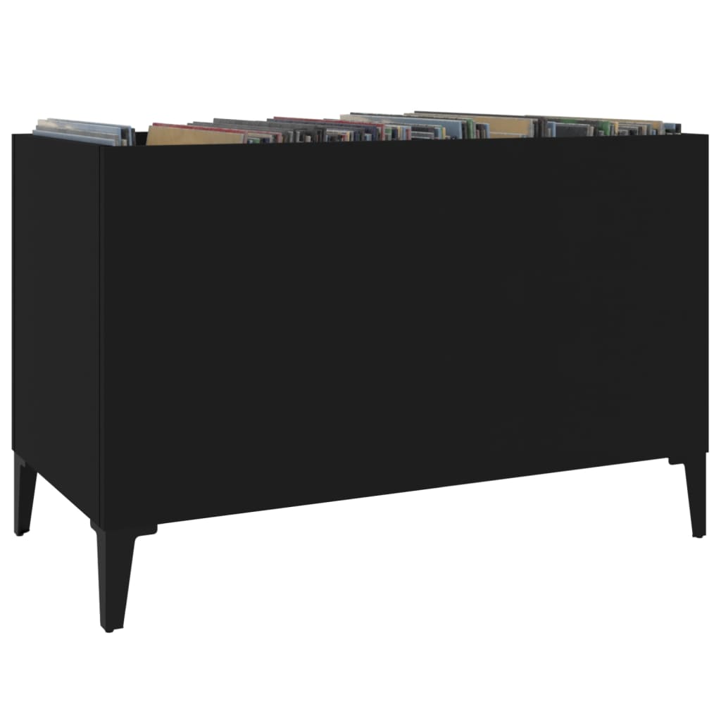 Record Cabinet | Black | Engineered Wood, Metal | 74.5 x 38 x 48 cm
