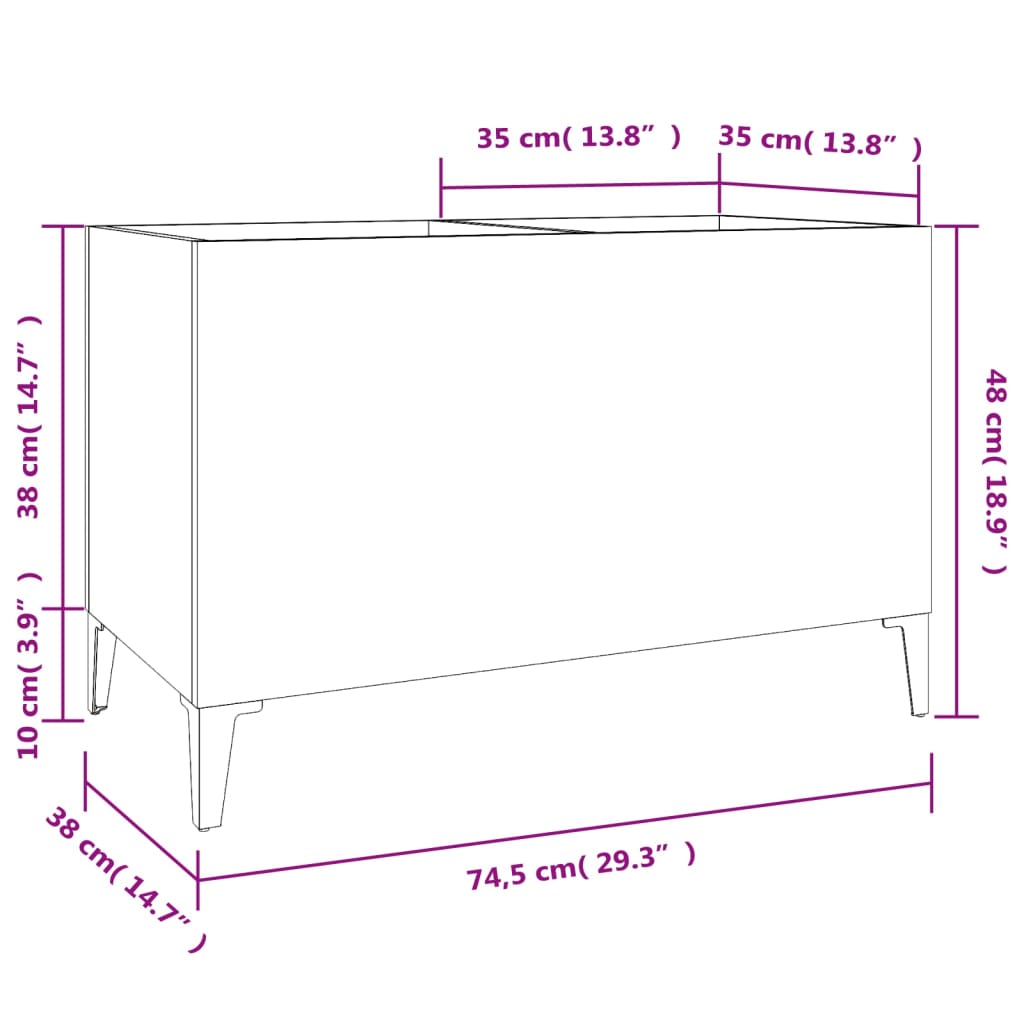 Record Cabinet | High-gloss white | Engineered wood, metal | Medium