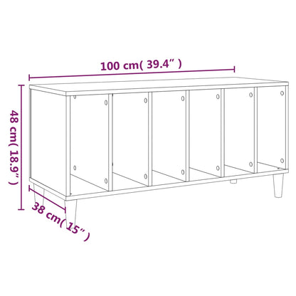 Record Cabinet | Sonoma oak | Engineered wood | Medium | Record Cabinet