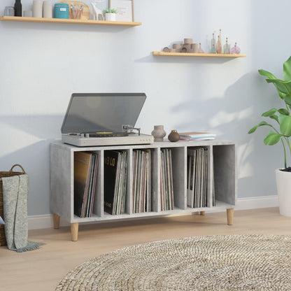 Record Cabinet | Concrete Grey | Engineered wood, solid eucalyptus wood