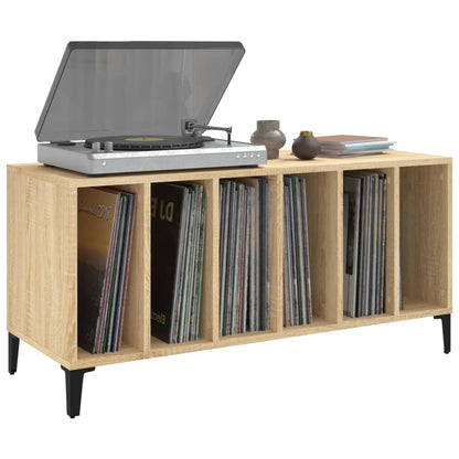 Record Cabinet | Sonoma Oak | Engineered Wood, Metal | Medium | Cabinet