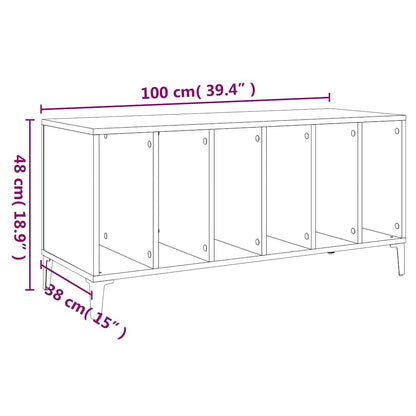 Record Cabinet | Concrete grey | Engineered wood, metal | Record Cabinet