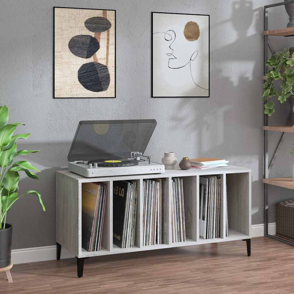 Record Cabinet | Grey sonoma | Engineered wood, metal | 100 x 38 x 48 cm