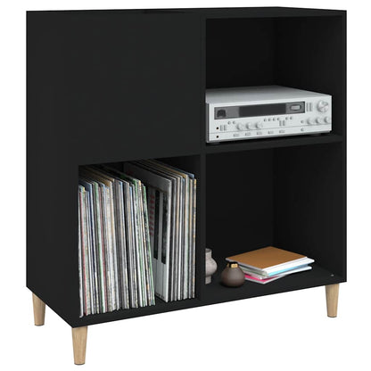 Record Cabinet | Black | Engineered wood, solid eucalyptus wood | Medium