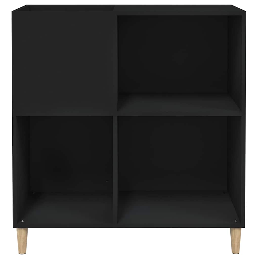 Record Cabinet | Black | Engineered wood, solid eucalyptus wood | Medium