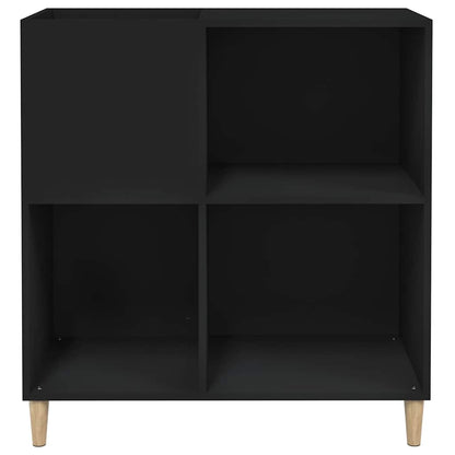 Record Cabinet | Black | Engineered wood, solid eucalyptus wood | Medium