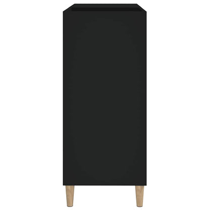 Record Cabinet | Black | Engineered wood, solid eucalyptus wood | Medium