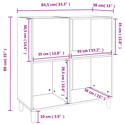 Record Cabinet Sonoma Oak 84,5x38x89 cm Engineered Wood