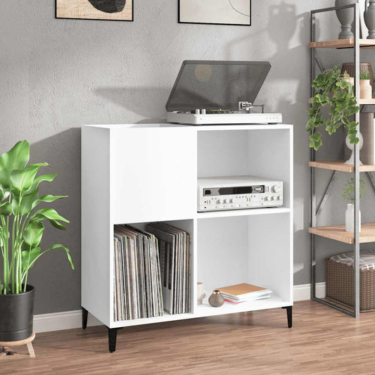 Record Cabinet White 84.5x38x89 cm Engineered Wood