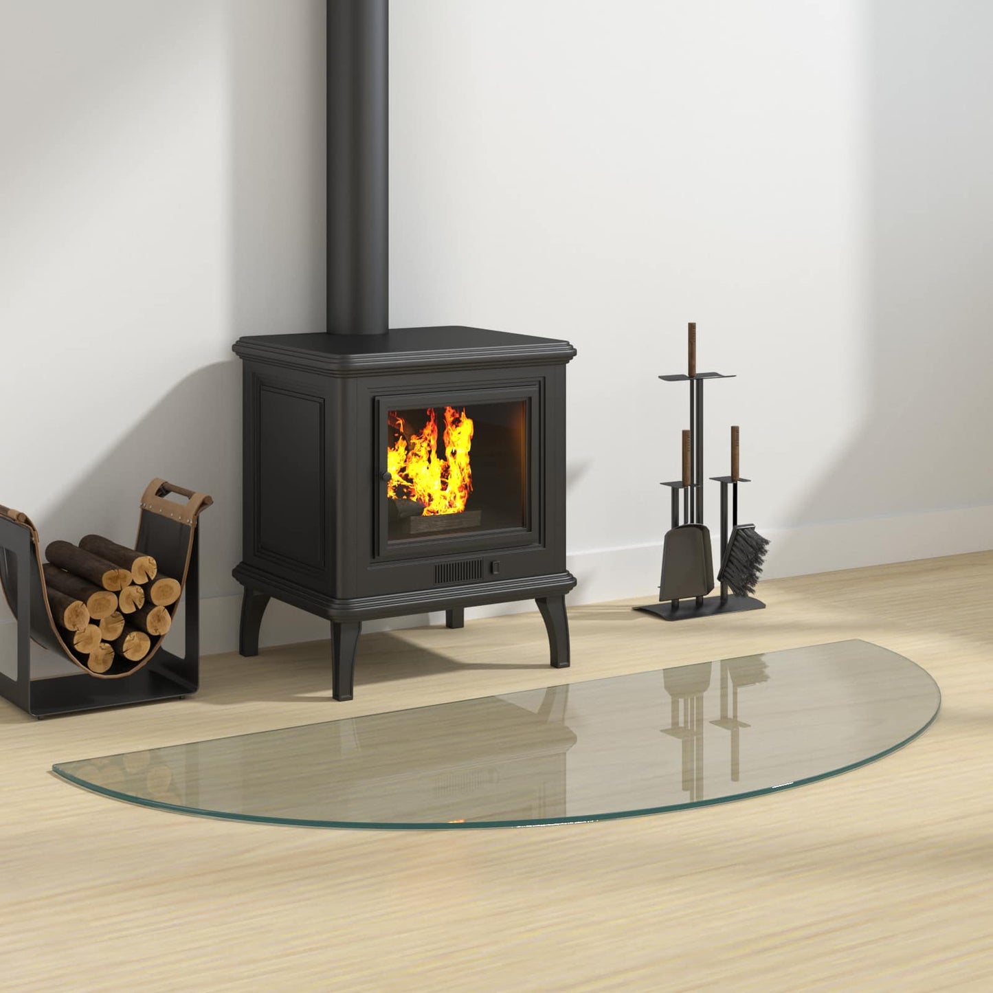 Fireplace Glass Plate Transparent 1200 x 500 mm Glass