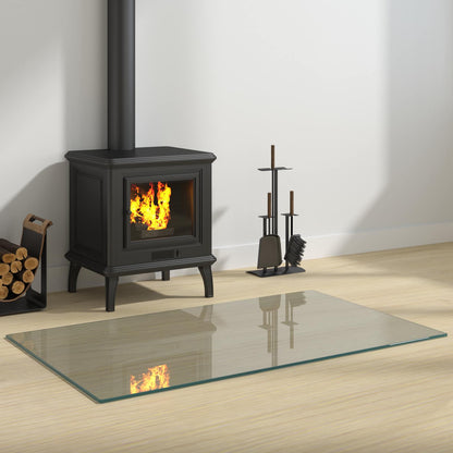 Fireplace Glass Plate Transparent 100 x 60 cm Glass