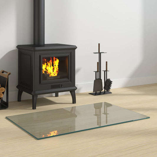 Fireplace Glass Plate Transparent 80 x 50 cm Glass