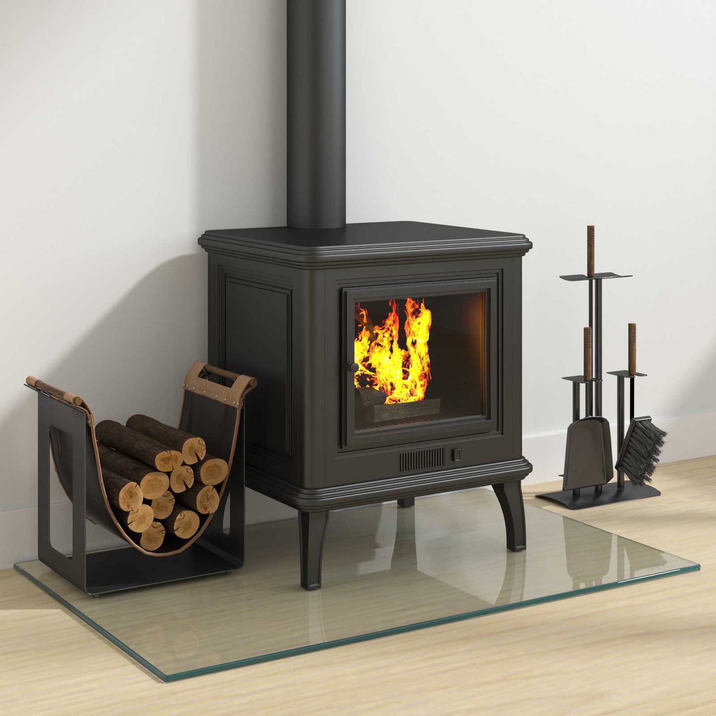 Fireplace Glass Plate Transparent 80 x 50 cm Glass