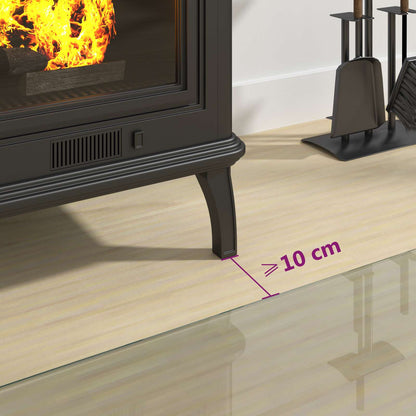 Fireplace Glass Plate Transparent 39.37 x 19.69 in Glass