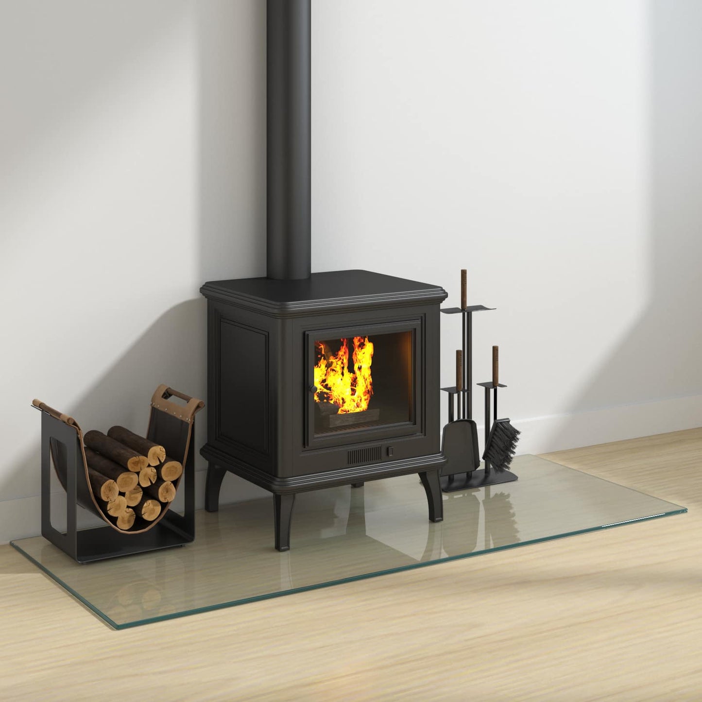 Fireplace Glass Plate Transparent 120 x 50 cm Glass