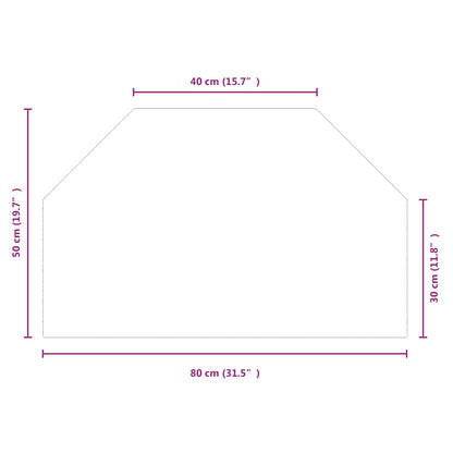 Fireplace Glass Plate Transparent 80 x 50 cm Glass