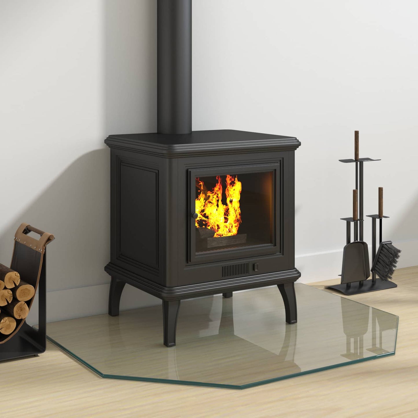 Fireplace Glass Plate Transparent 80 x 60 cm Glass