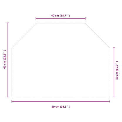 Fireplace Glass Plate Transparent 80 x 60 cm Glass