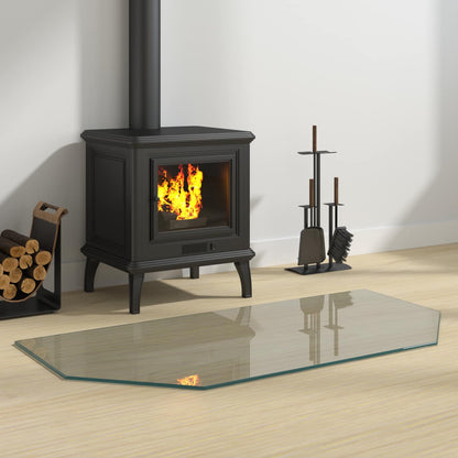 Fireplace Glass Plate Transparent 100 x 50 cm Glass
