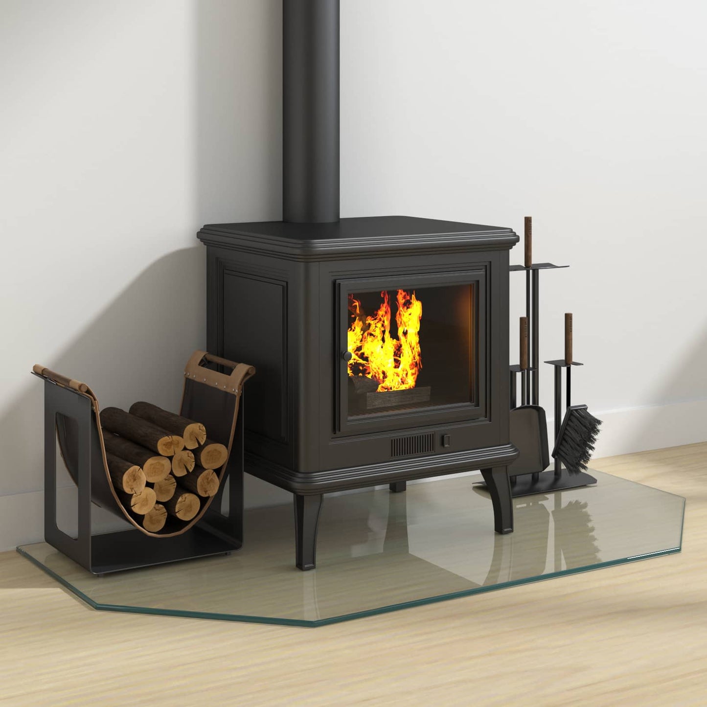 Fireplace Glass Plate Transparent 100 x 50 cm Glass