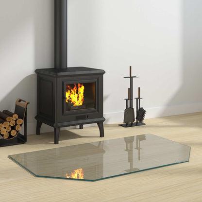 Fireplace Glass Plate Transparent 100 x 60 cm Glass