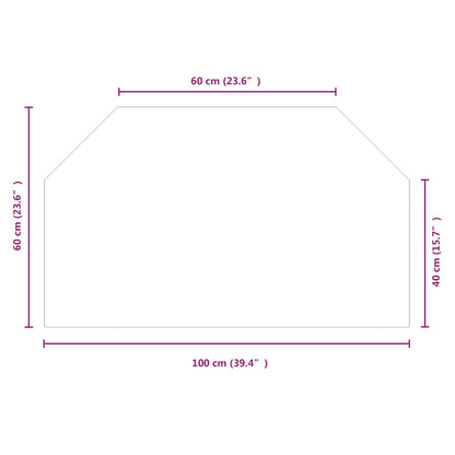Fireplace Glass Plate Transparent 100 x 60 cm Glass